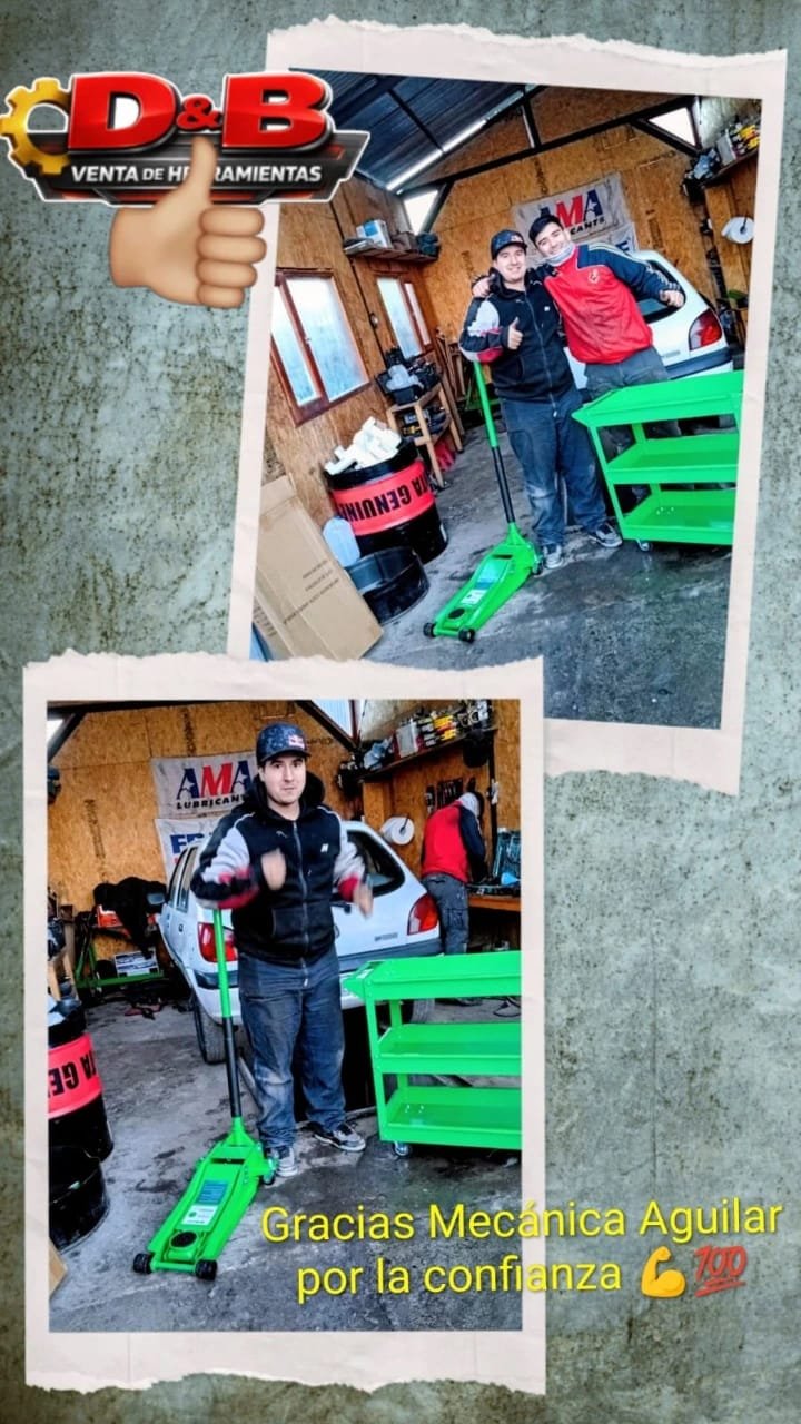 Clientes de JD Máquinas y Herramientas con herramientas para su taller